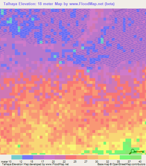 Talhaya,Mauritania Elevation Map