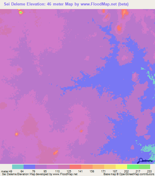 Sei Deleme,Mauritania Elevation Map