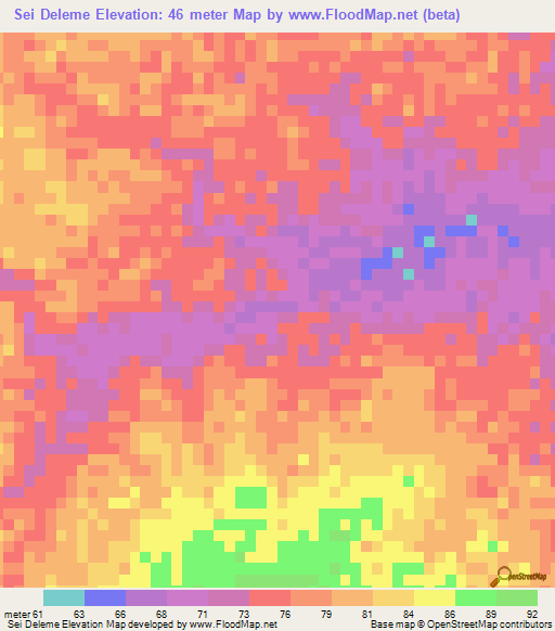 Sei Deleme,Mauritania Elevation Map