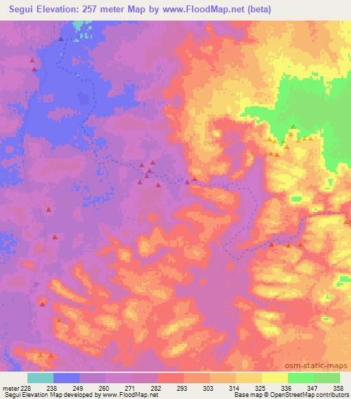 Segui,Mauritania Elevation Map