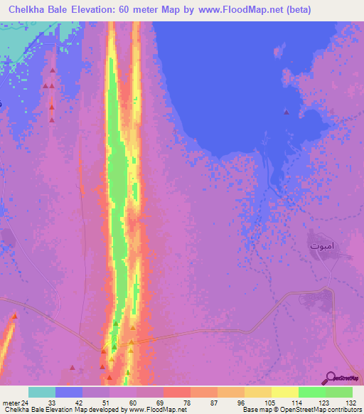 Chelkha Bale,Mauritania Elevation Map