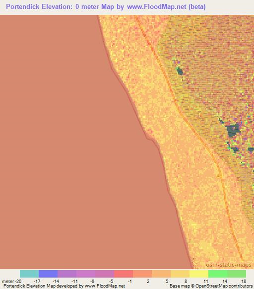 Portendick,Mauritania Elevation Map