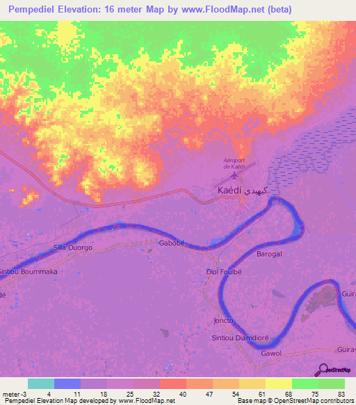 Pempediel,Mauritania Elevation Map