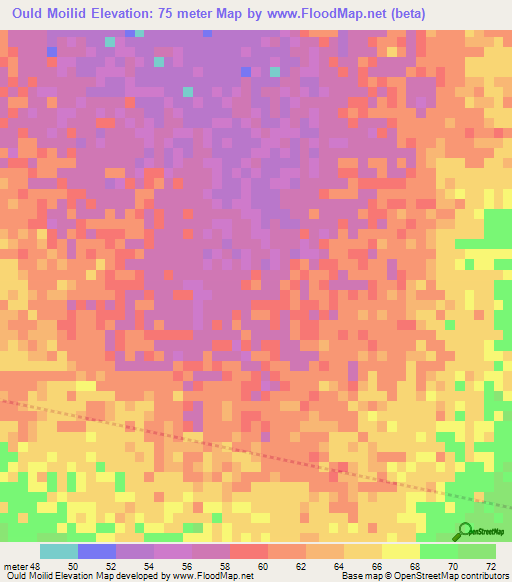 Ould Moilid,Mauritania Elevation Map