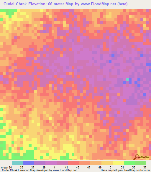 Oudei Chrak,Mauritania Elevation Map