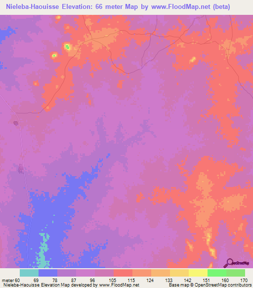 Nieleba-Haouisse,Mauritania Elevation Map