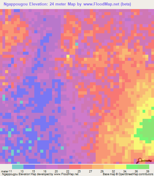Ngappougou,Mauritania Elevation Map