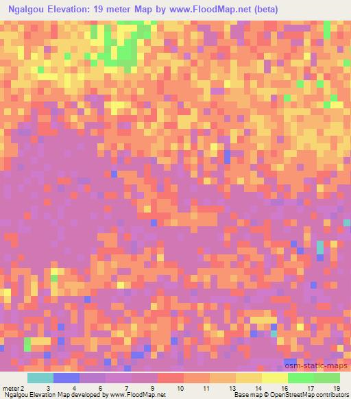 Ngalgou,Mauritania Elevation Map