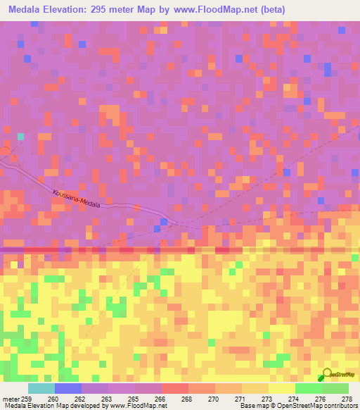 Medala,Mauritania Elevation Map