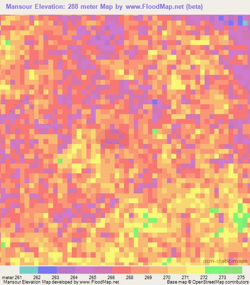 Mansour,Mauritania Elevation Map