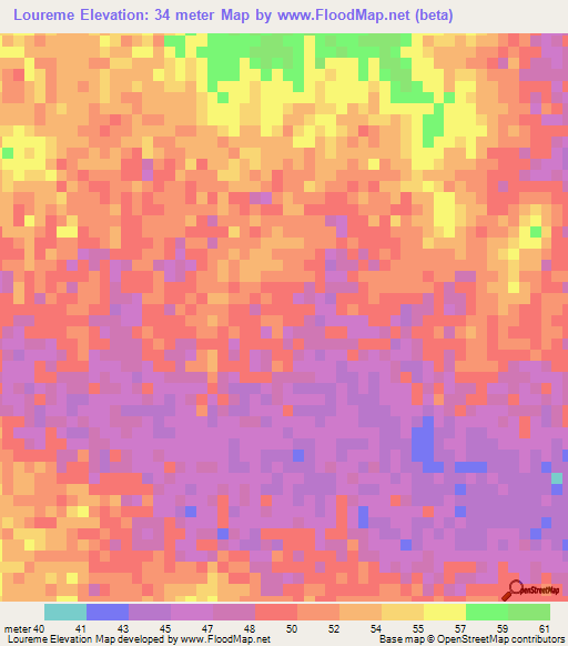 Loureme,Mauritania Elevation Map