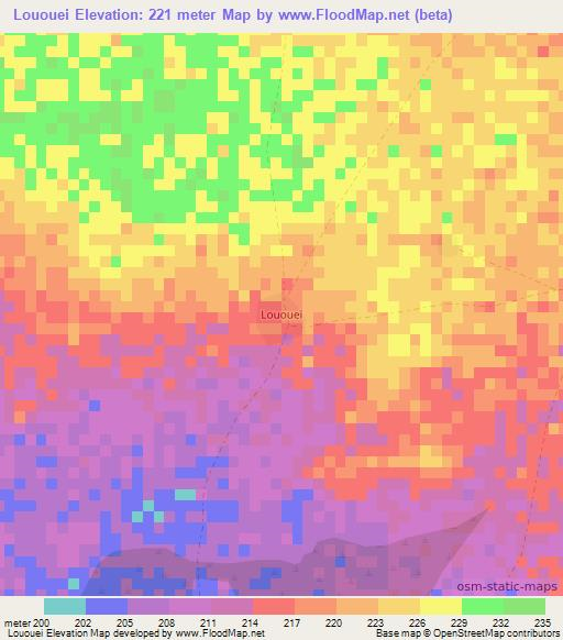 Lououei,Mauritania Elevation Map