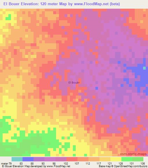 El Bouer,Mauritania Elevation Map