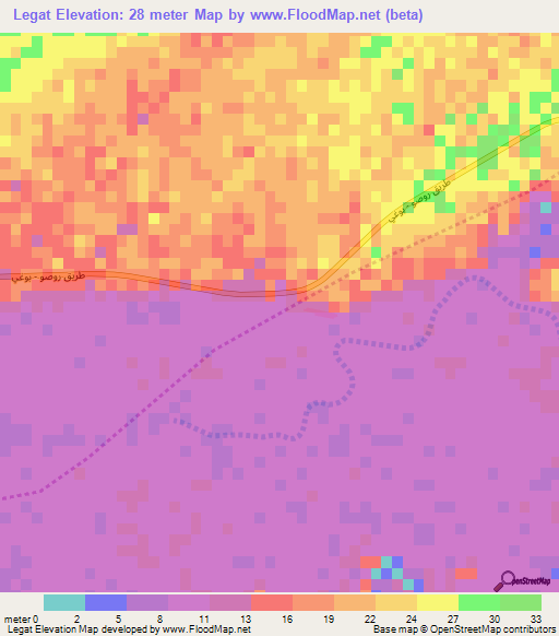 Legat,Mauritania Elevation Map