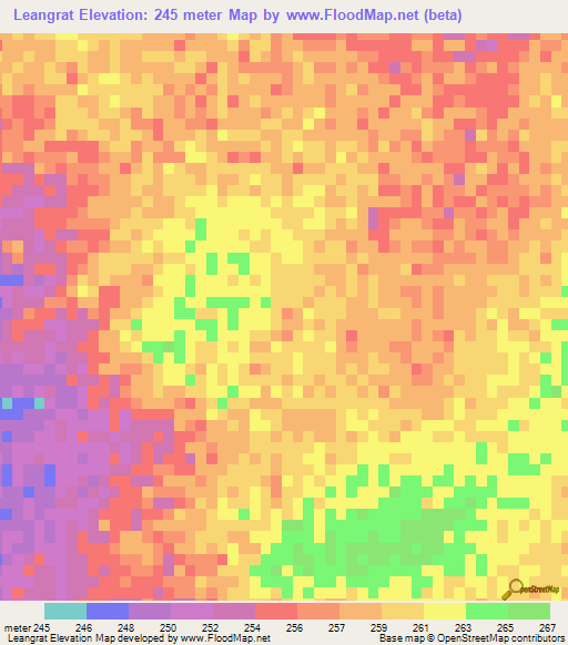 Leangrat,Mauritania Elevation Map