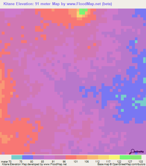 Kitane,Mauritania Elevation Map
