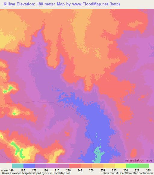 Kiliwa,Mauritania Elevation Map