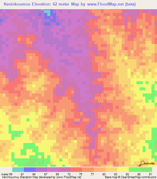 Keninkoumou,Mauritania Elevation Map