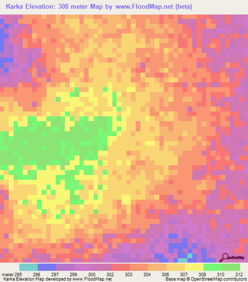 Karka,Mauritania Elevation Map