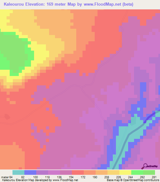 Kaleourou,Mauritania Elevation Map