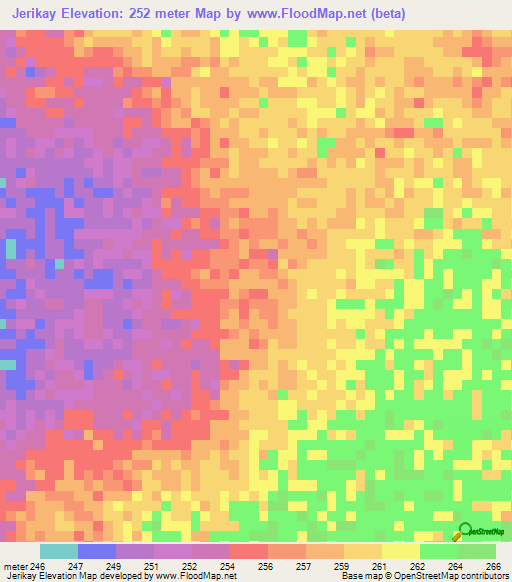 Jerikay,Mauritania Elevation Map