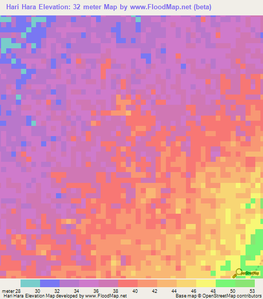 Hari Hara,Mauritania Elevation Map