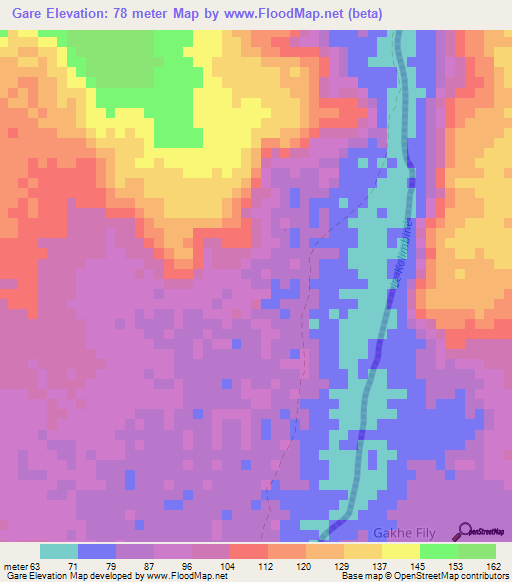 Gare,Mauritania Elevation Map