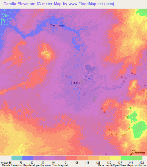Garalla,Mauritania Elevation Map