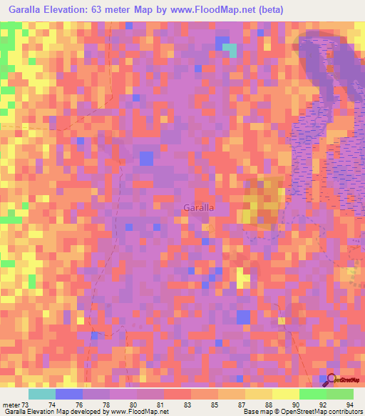 Garalla,Mauritania Elevation Map
