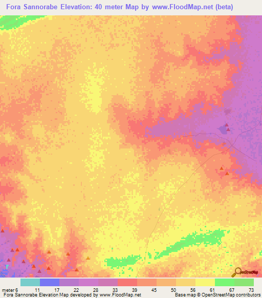 Fora Sannorabe,Mauritania Elevation Map