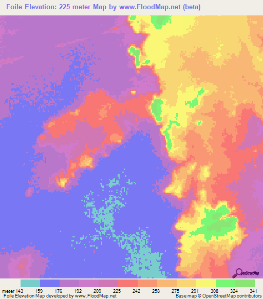 Foile,Mauritania Elevation Map