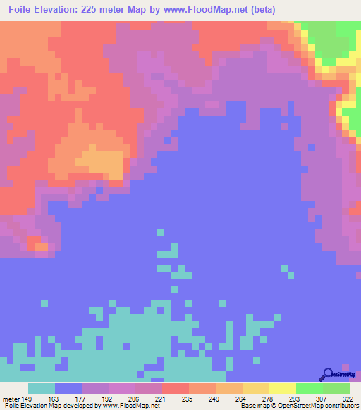 Foile,Mauritania Elevation Map