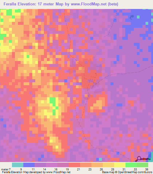 Feralla,Mauritania Elevation Map