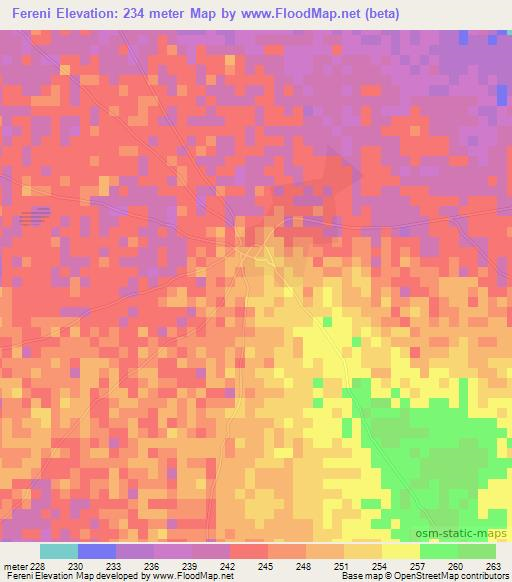 Fereni,Mauritania Elevation Map