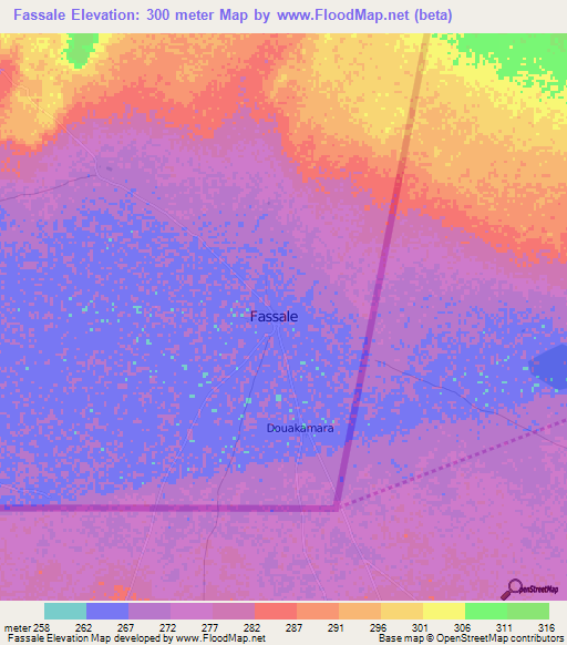Fassale,Mauritania Elevation Map
