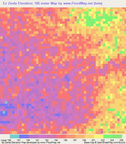 Ez Zerda,Mauritania Elevation Map
