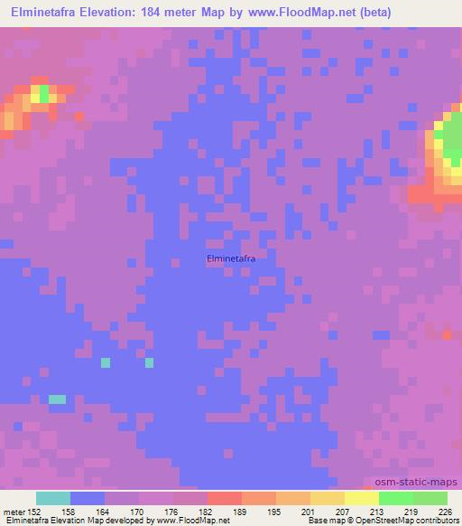 Elminetafra,Mauritania Elevation Map
