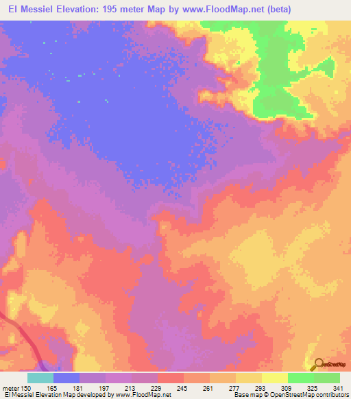 El Messiel,Mauritania Elevation Map