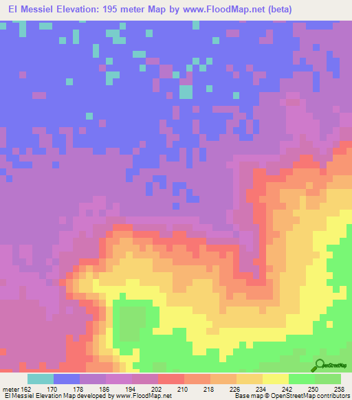 El Messiel,Mauritania Elevation Map