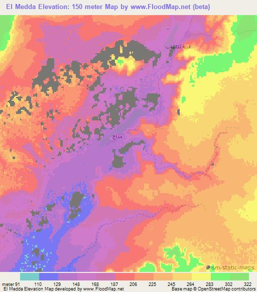 El Medda,Mauritania Elevation Map
