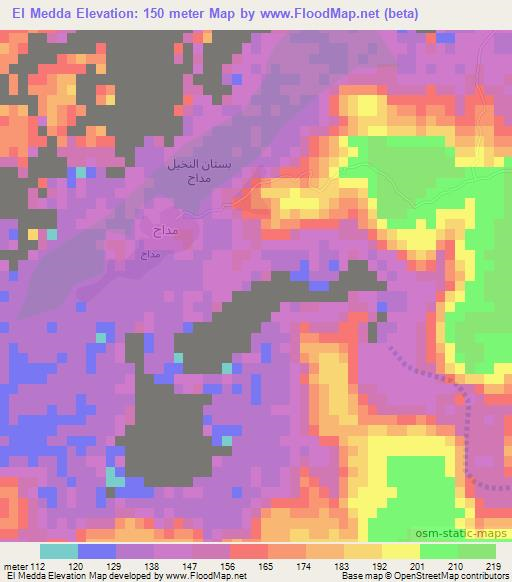 El Medda,Mauritania Elevation Map