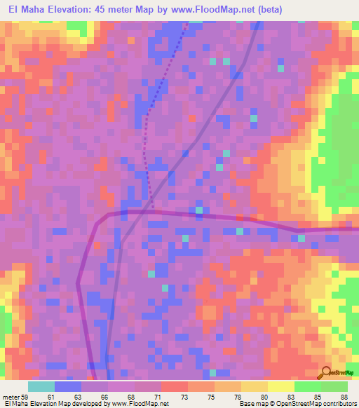 El Maha,Mauritania Elevation Map