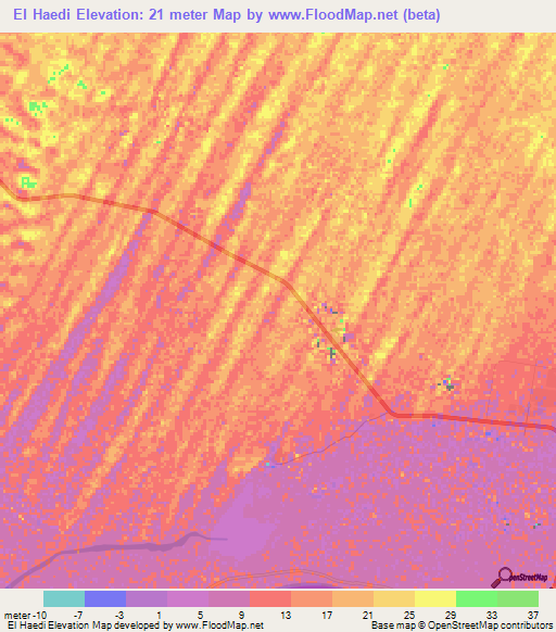 El Haedi,Mauritania Elevation Map