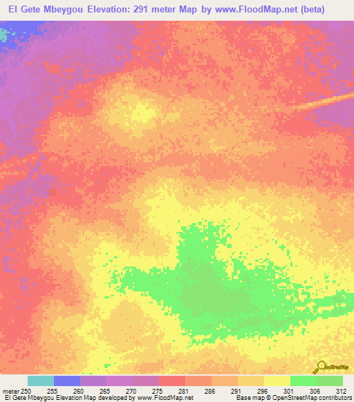 El Gete Mbeygou,Mauritania Elevation Map