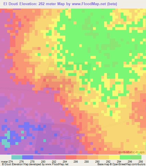 El Douti,Mauritania Elevation Map