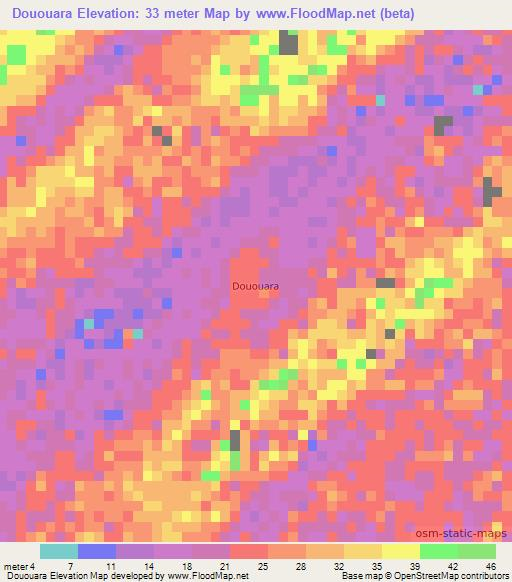 Dououara,Mauritania Elevation Map