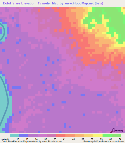 Dolol Sivre,Mauritania Elevation Map