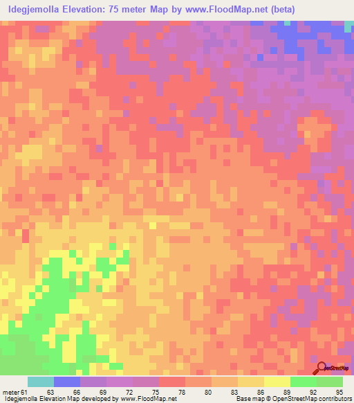 Idegjemolla,Mauritania Elevation Map