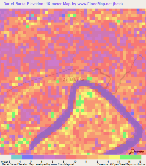 Dar el Barka,Mauritania Elevation Map