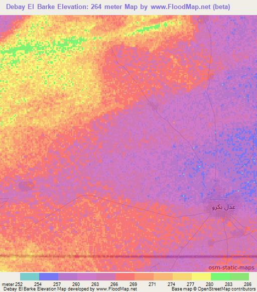 Debay El Barke,Mauritania Elevation Map